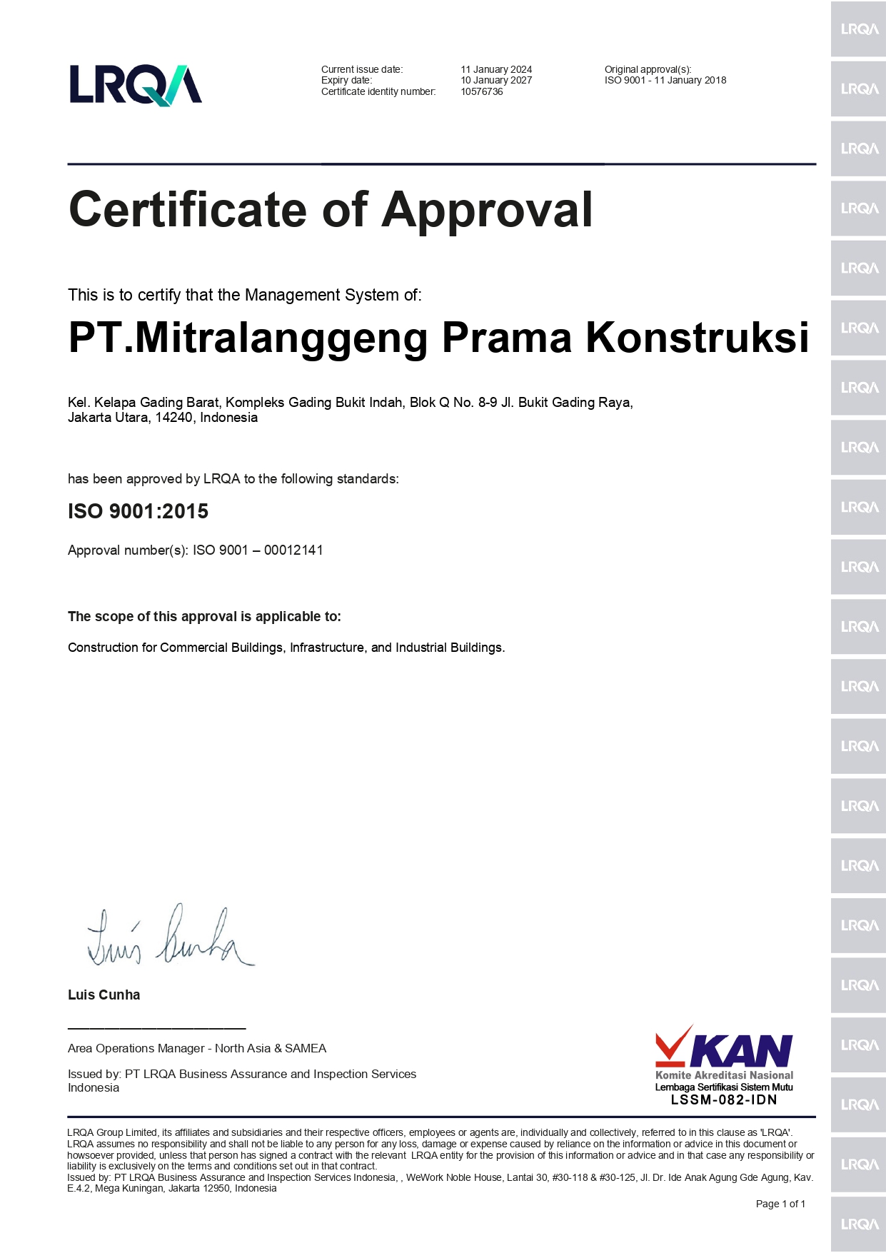 Mitra Konstruksi Certification