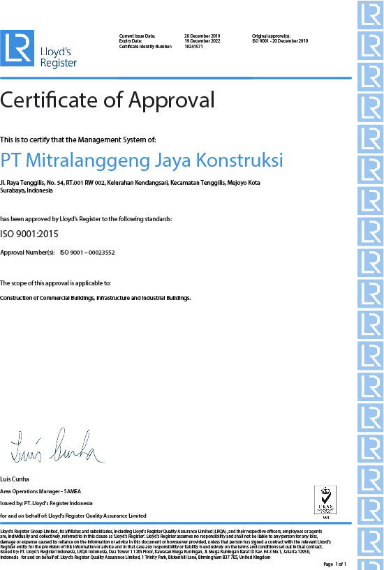 Mitra Konstruksi Certification