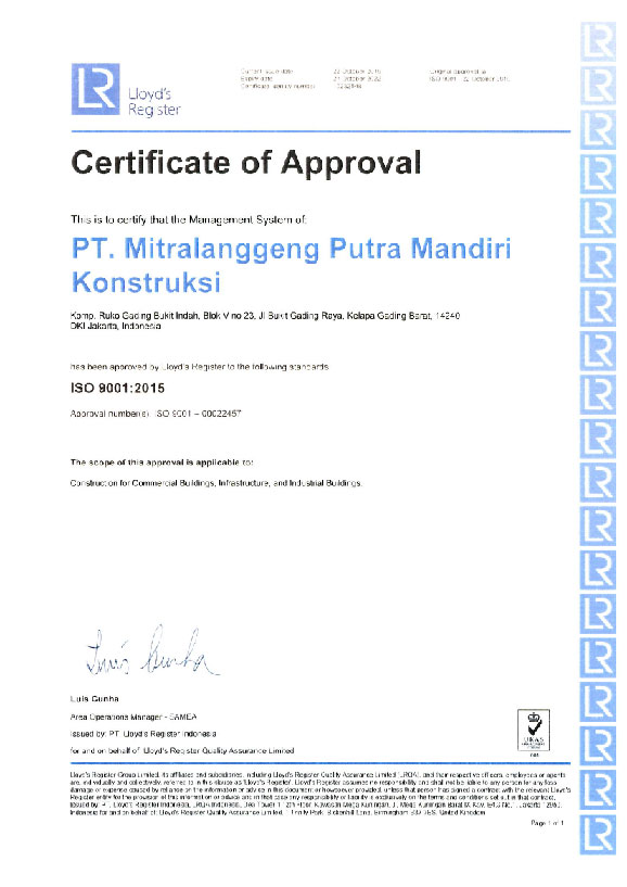 Mitra Konstruksi Certification