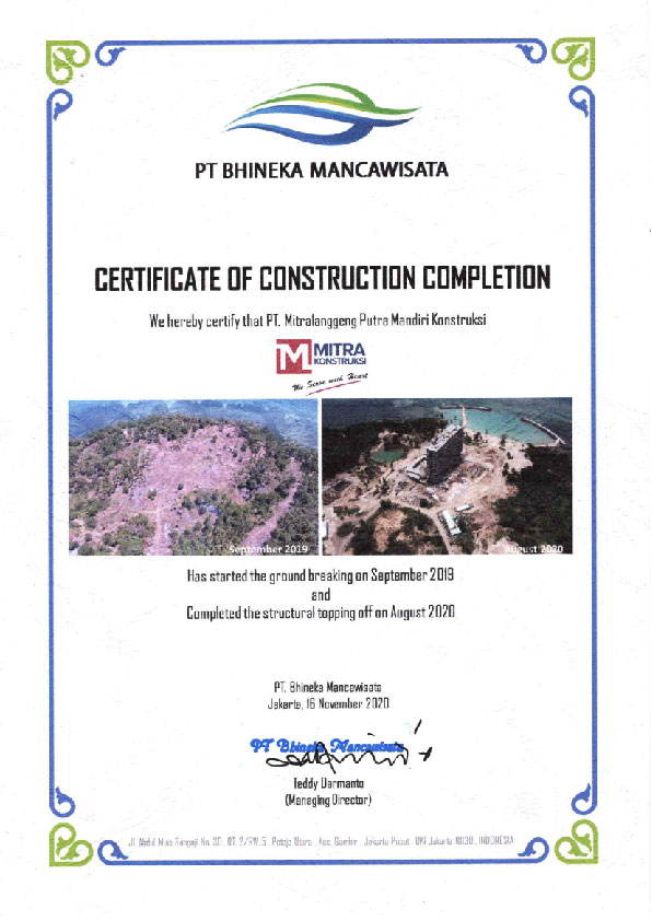 Mitra Konstruksi Certification